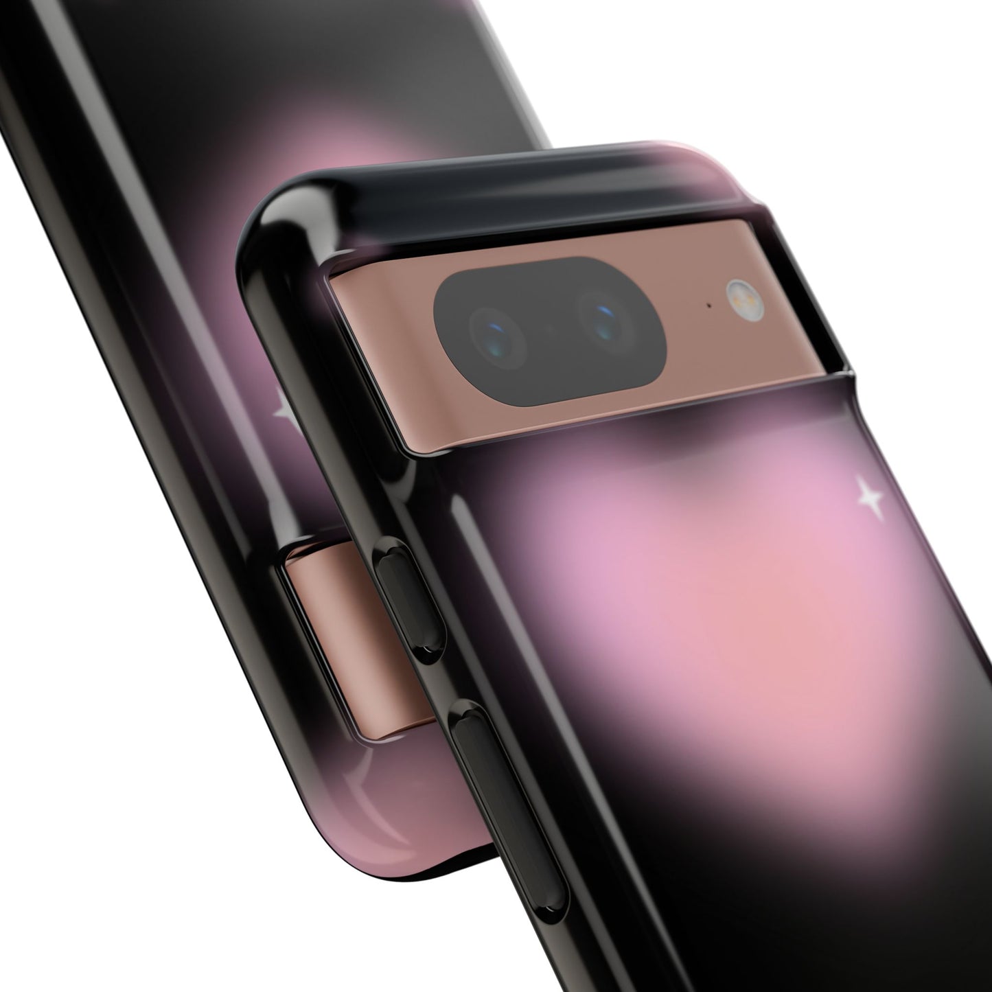 Black and Pink Blurry Heart Phone Case