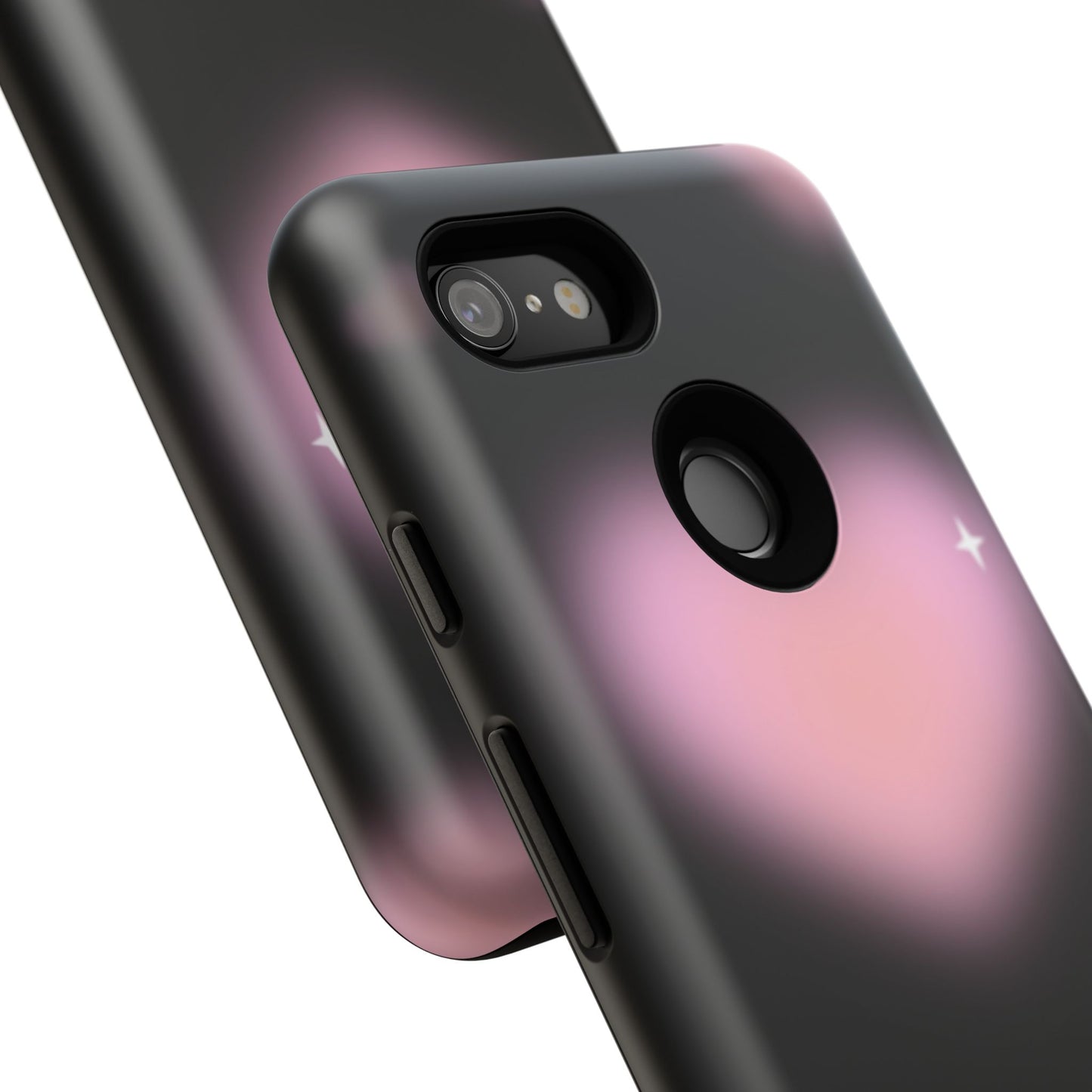 Black and Pink Blurry Heart Phone Case