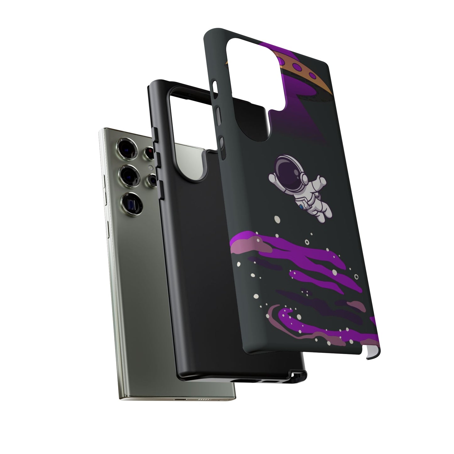 Black and Purple Minimalist Modern Space Phone Case