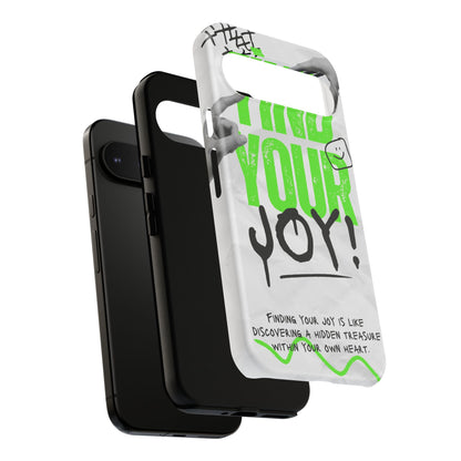 White Green Grunge Find Your Joy Phone Case