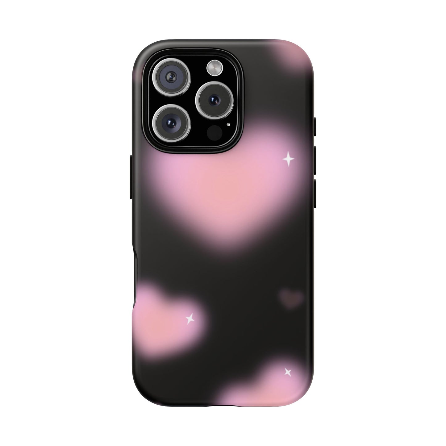 Black and Pink Blurry Heart Phone Case