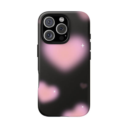 Black and Pink Blurry Heart Phone Case