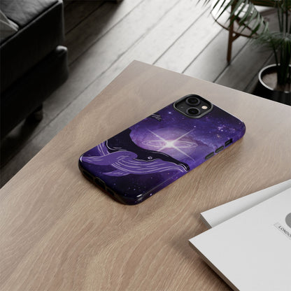 Purple Whale in Outer Space Phone Case