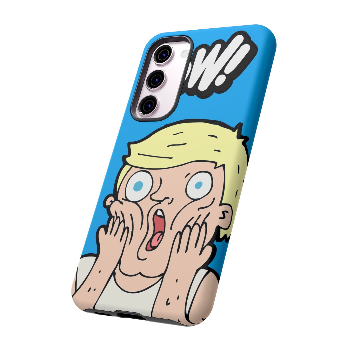 Blue Illustrated Shocked Man Phone Case