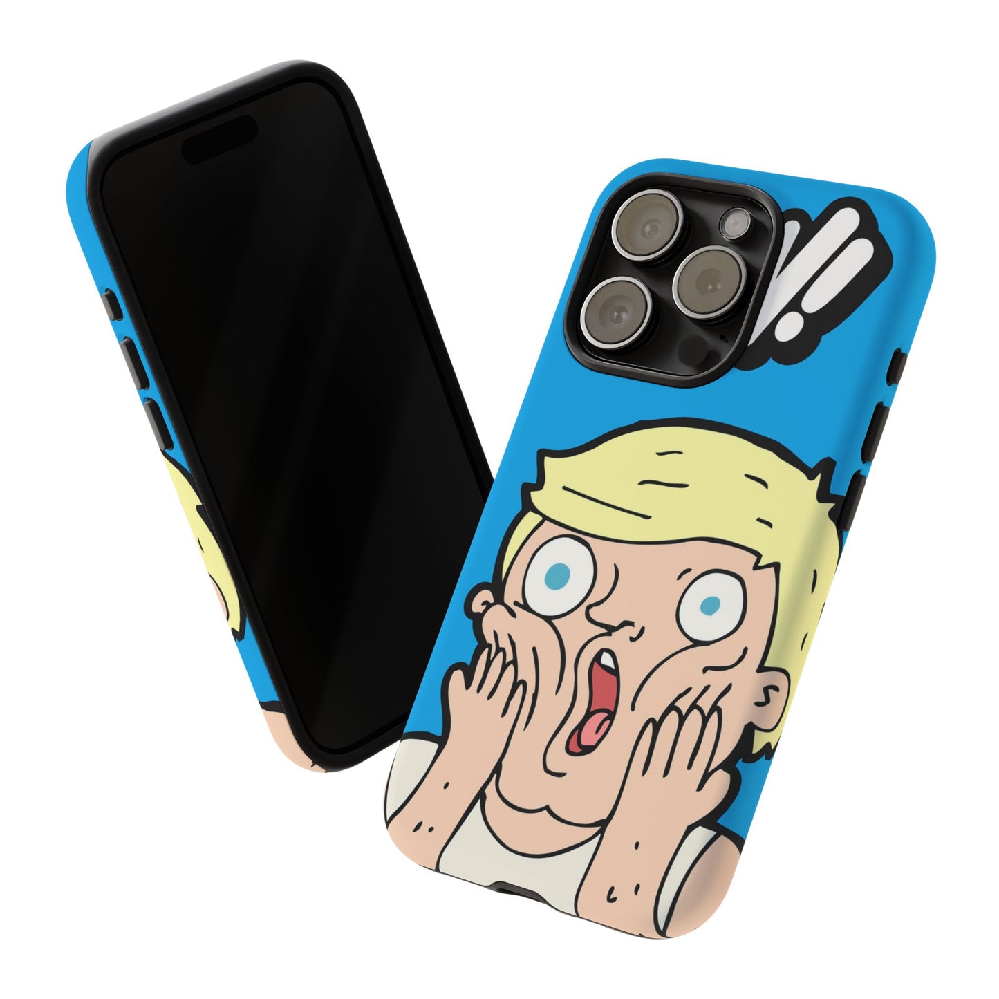 Blue Illustrated Shocked Man Phone Case