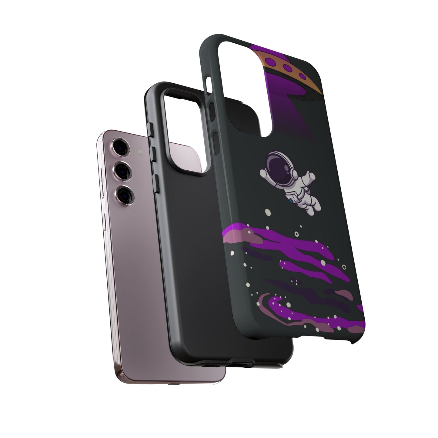 Black and Purple Minimalist Modern Space Phone Case