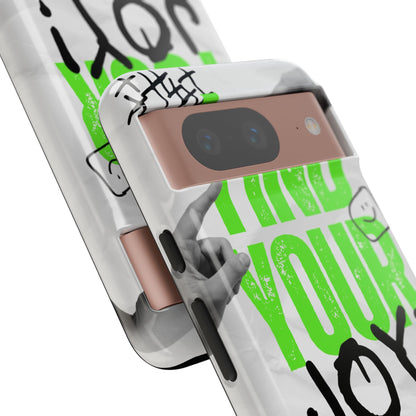 White Green Grunge Find Your Joy Phone Case