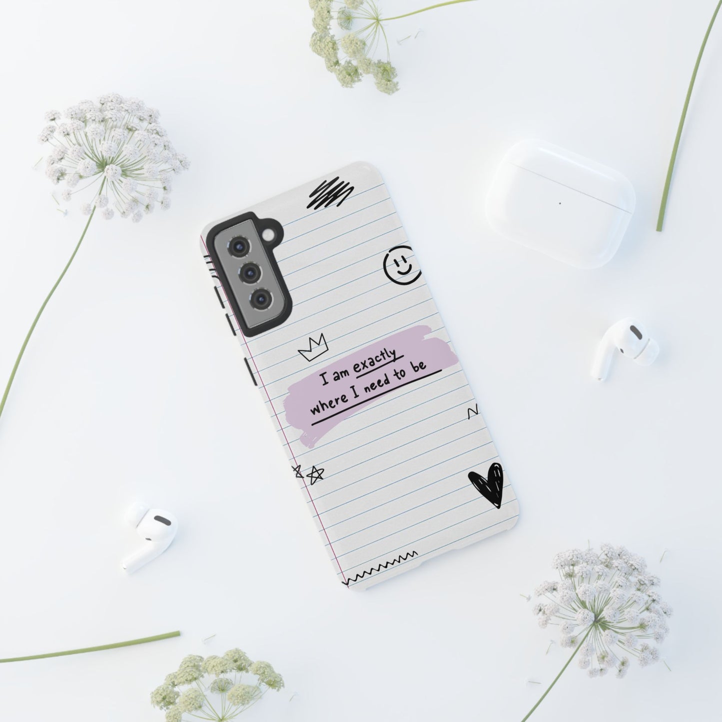 Self Affirmation Doodle Paper Phone Case