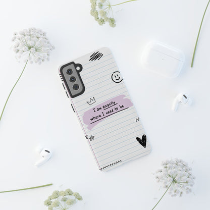 Self Affirmation Doodle Paper Phone Case