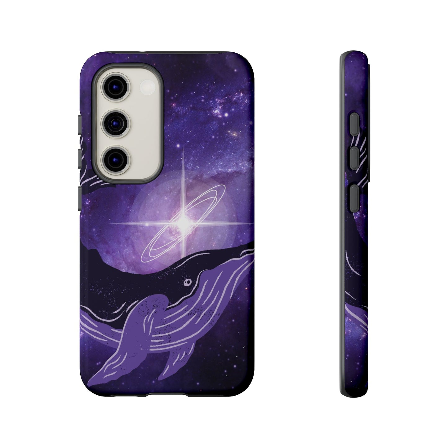 Purple Whale in Outer Space Phone Case