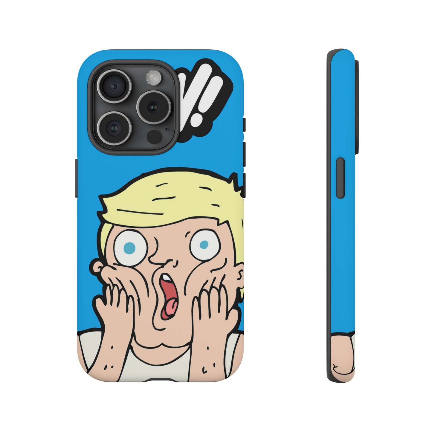 Blue Illustrated Shocked Man Phone Case