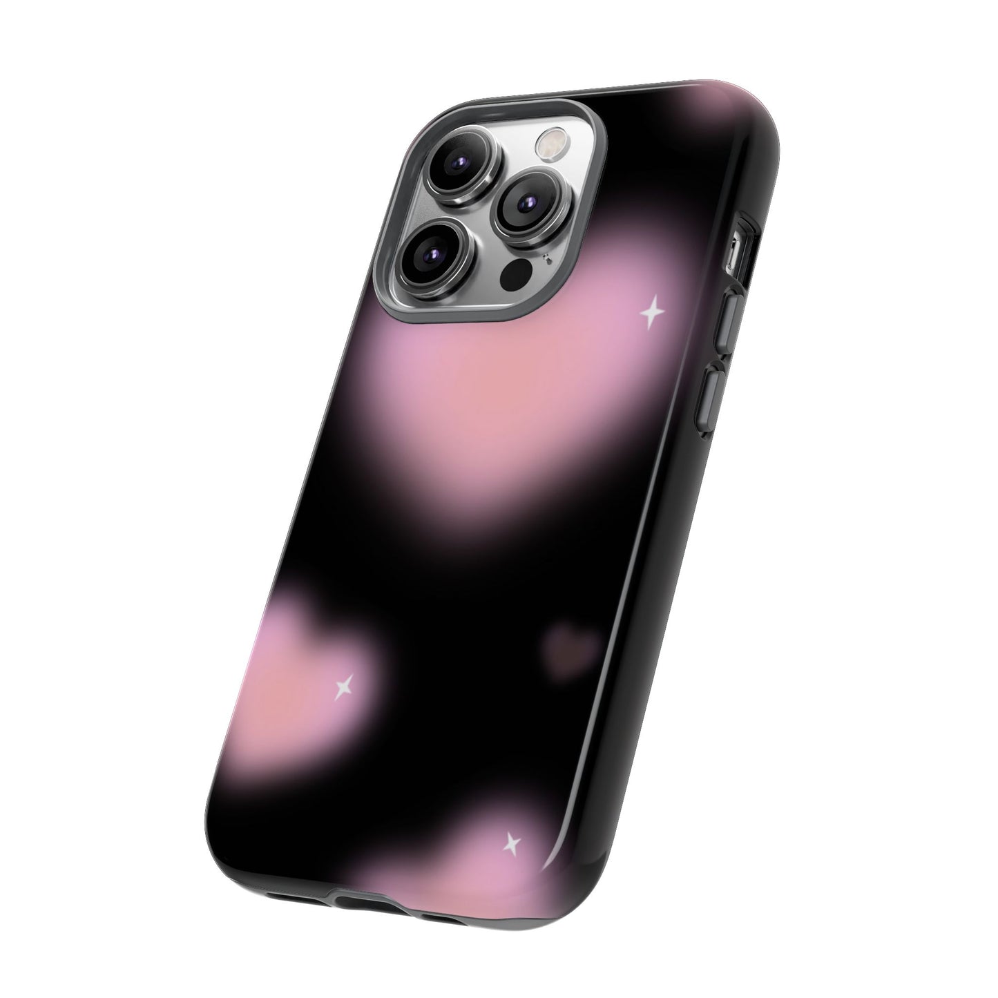 Black and Pink Blurry Heart Phone Case