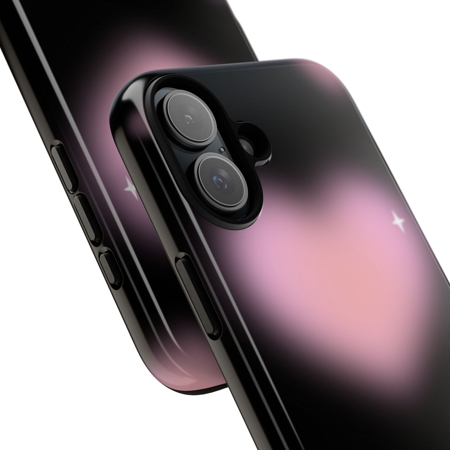 Black and Pink Blurry Heart Phone Case