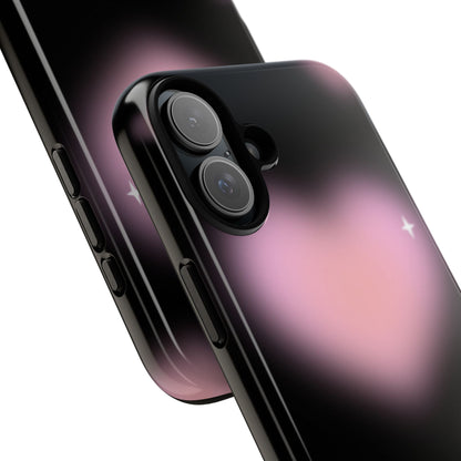 Black and Pink Blurry Heart Phone Case