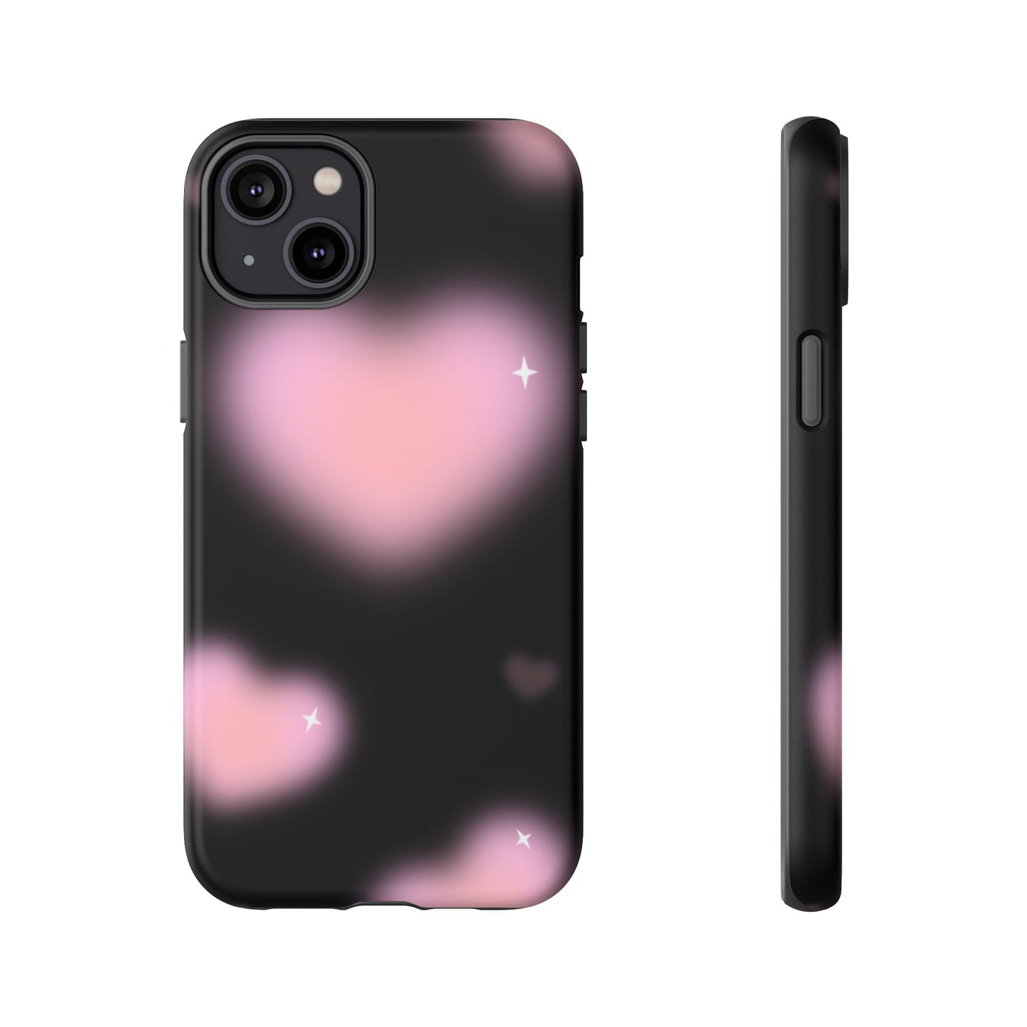 Black and Pink Blurry Heart Phone Case