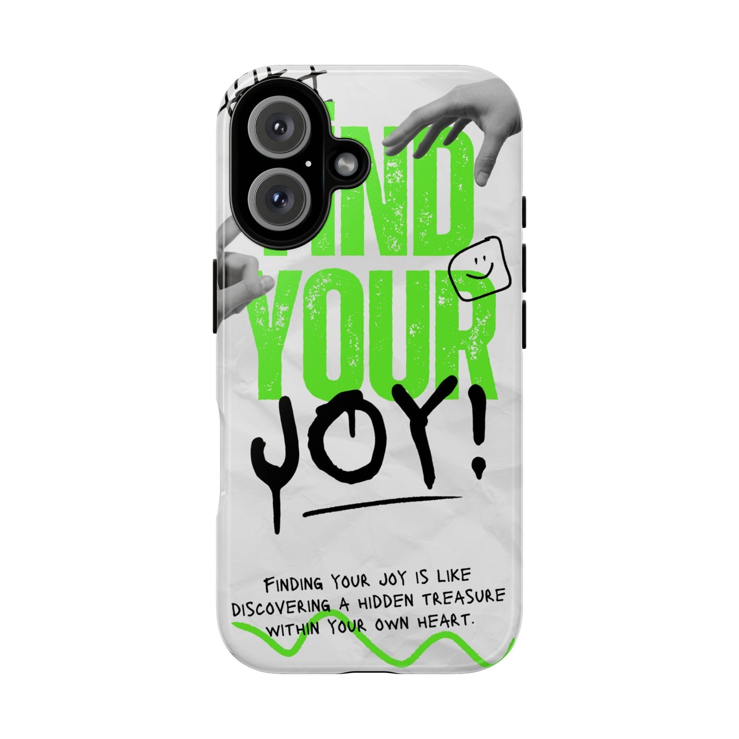White Green Grunge Find Your Joy Phone Case