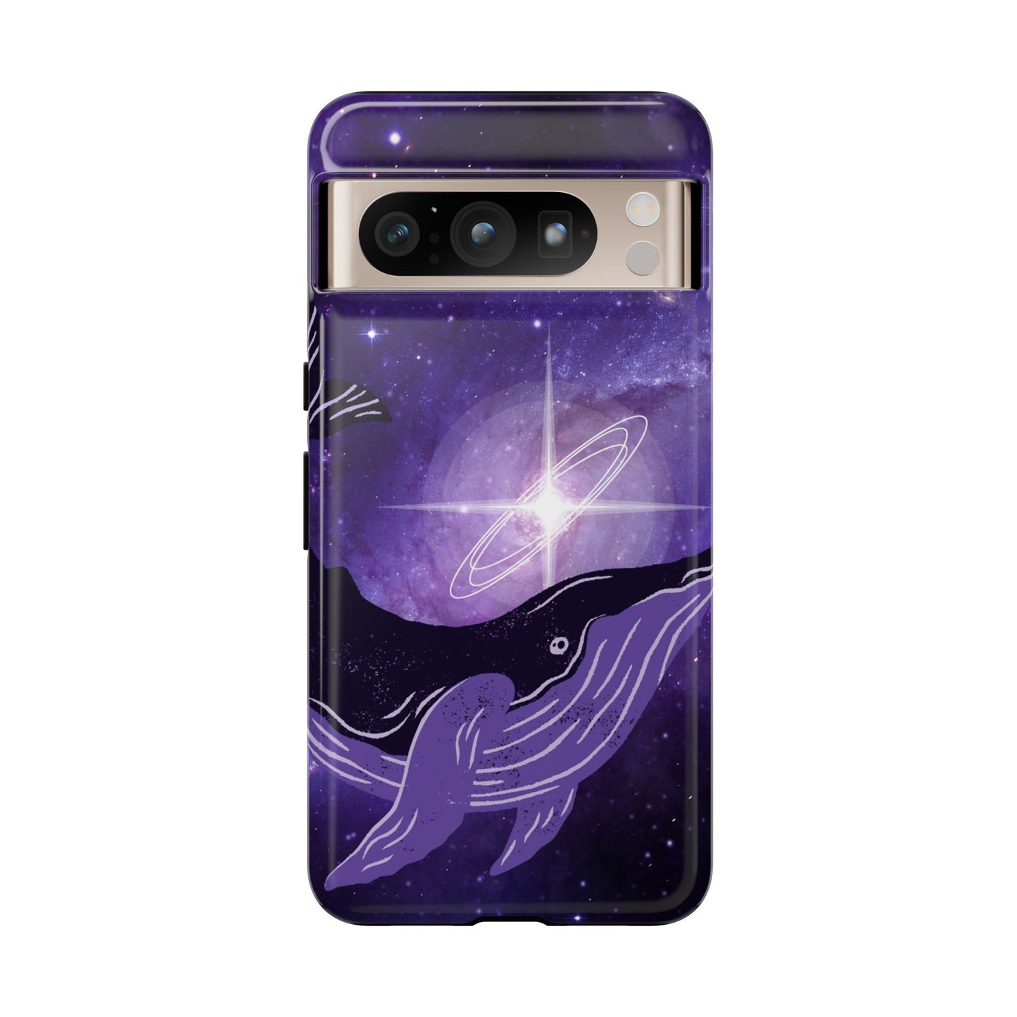 Purple Whale in Outer Space Phone Case
