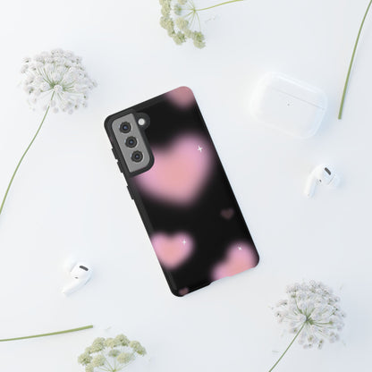 Black and Pink Blurry Heart Phone Case