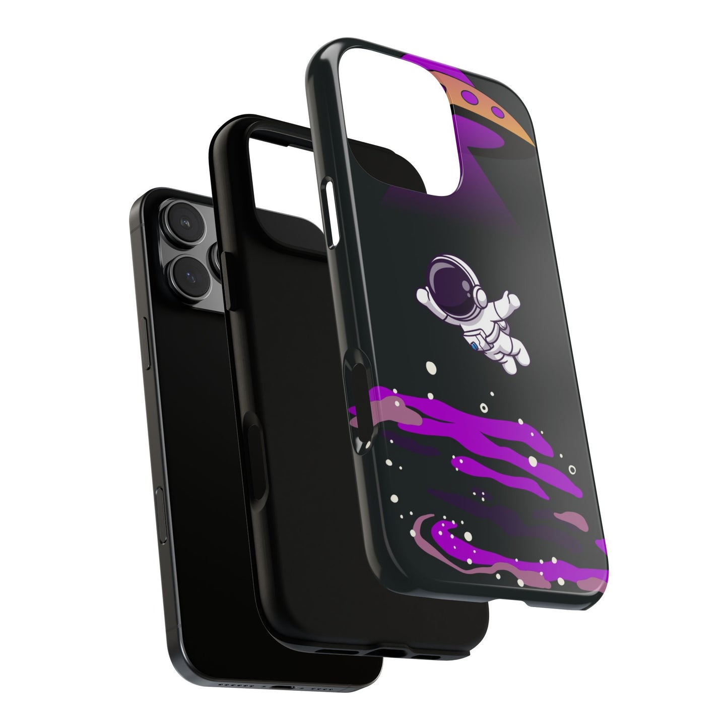 Black and Purple Minimalist Modern Space Phone Case