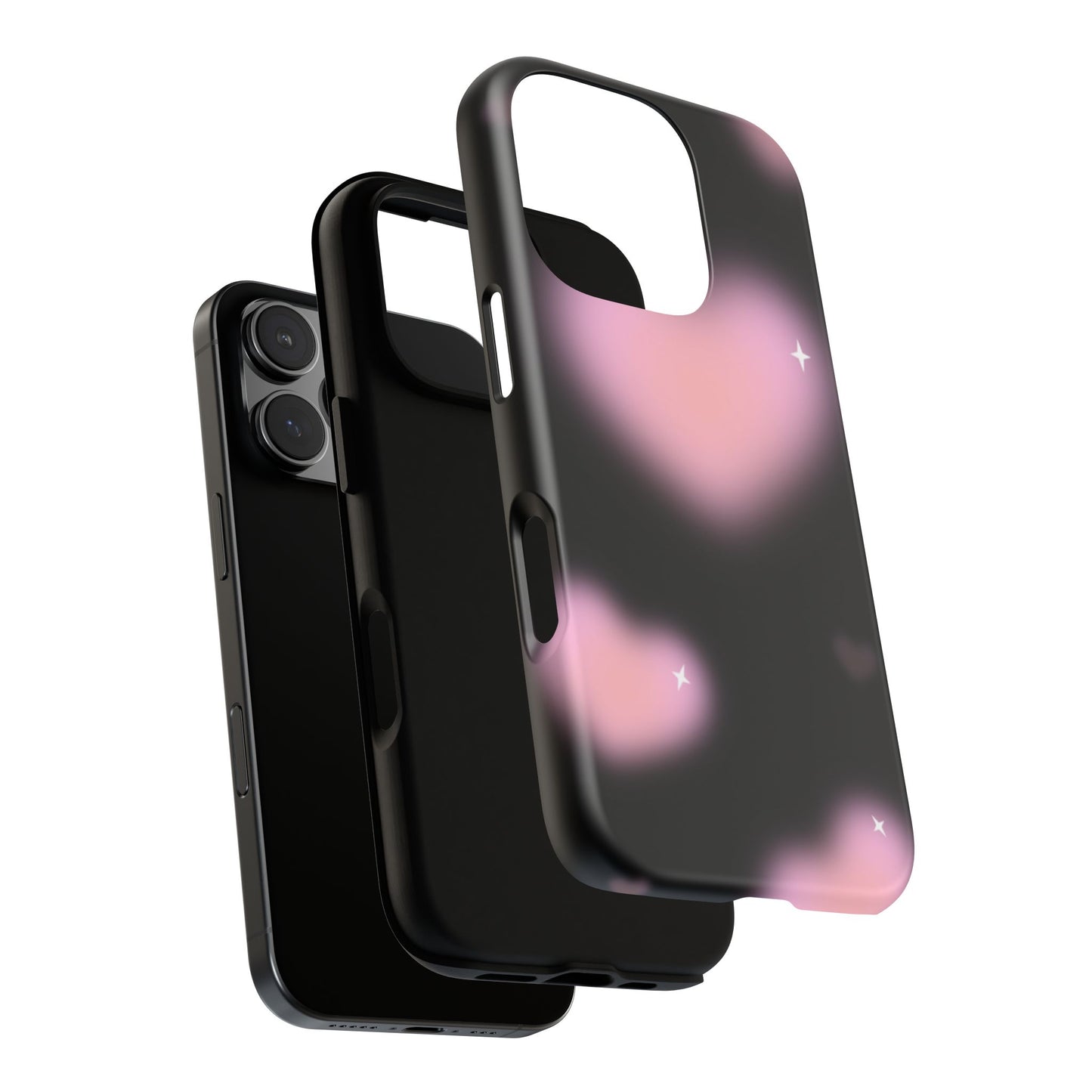 Black and Pink Blurry Heart Phone Case