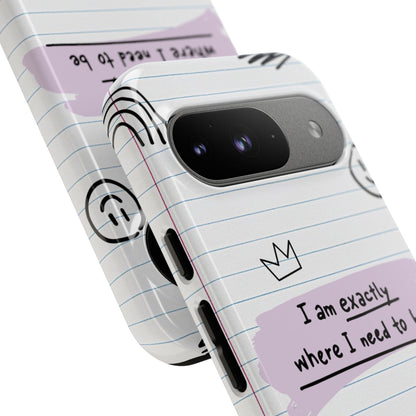 Self Affirmation Doodle Paper Phone Case