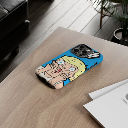 Blue Illustrated Shocked Man Phone Case