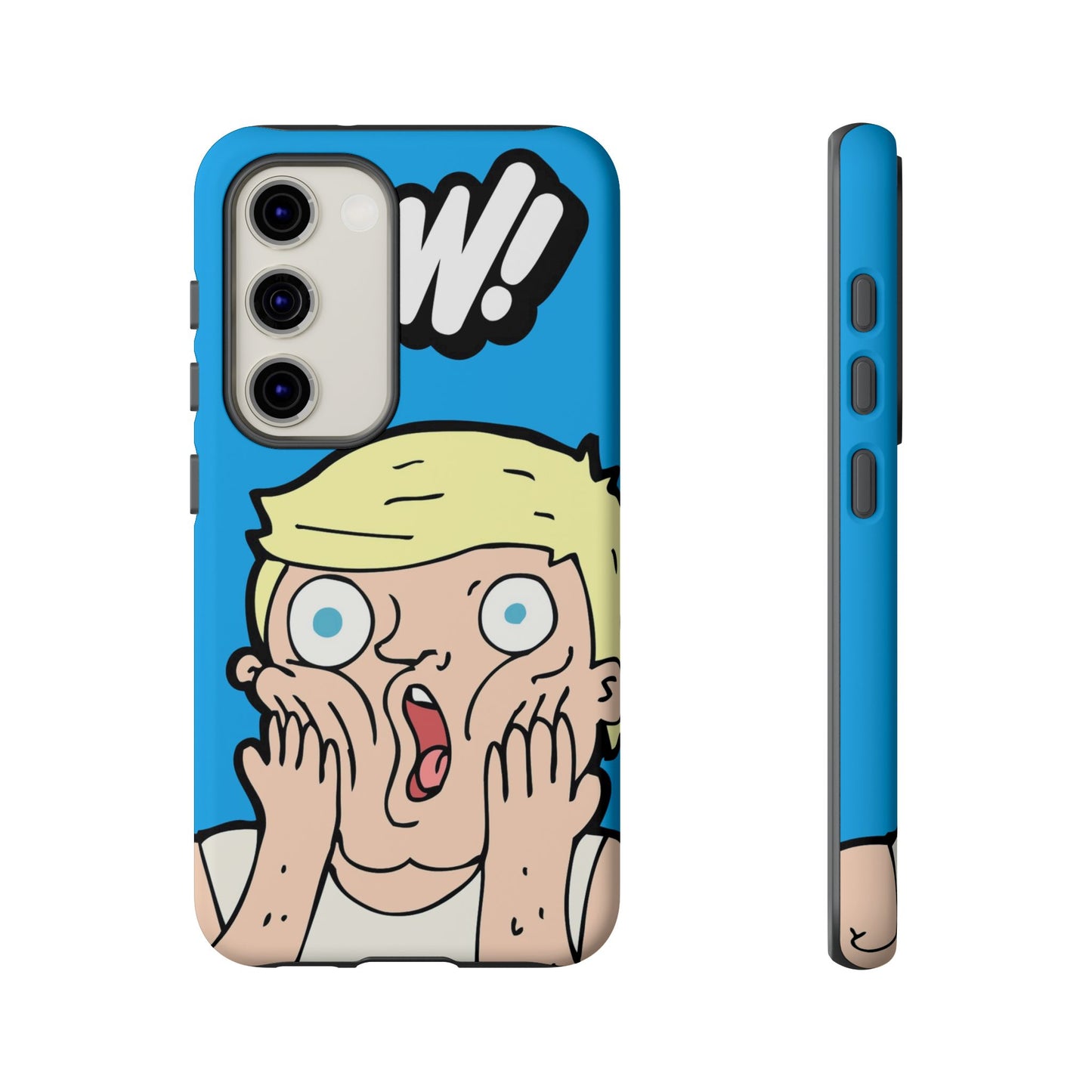 Blue Illustrated Shocked Man Phone Case