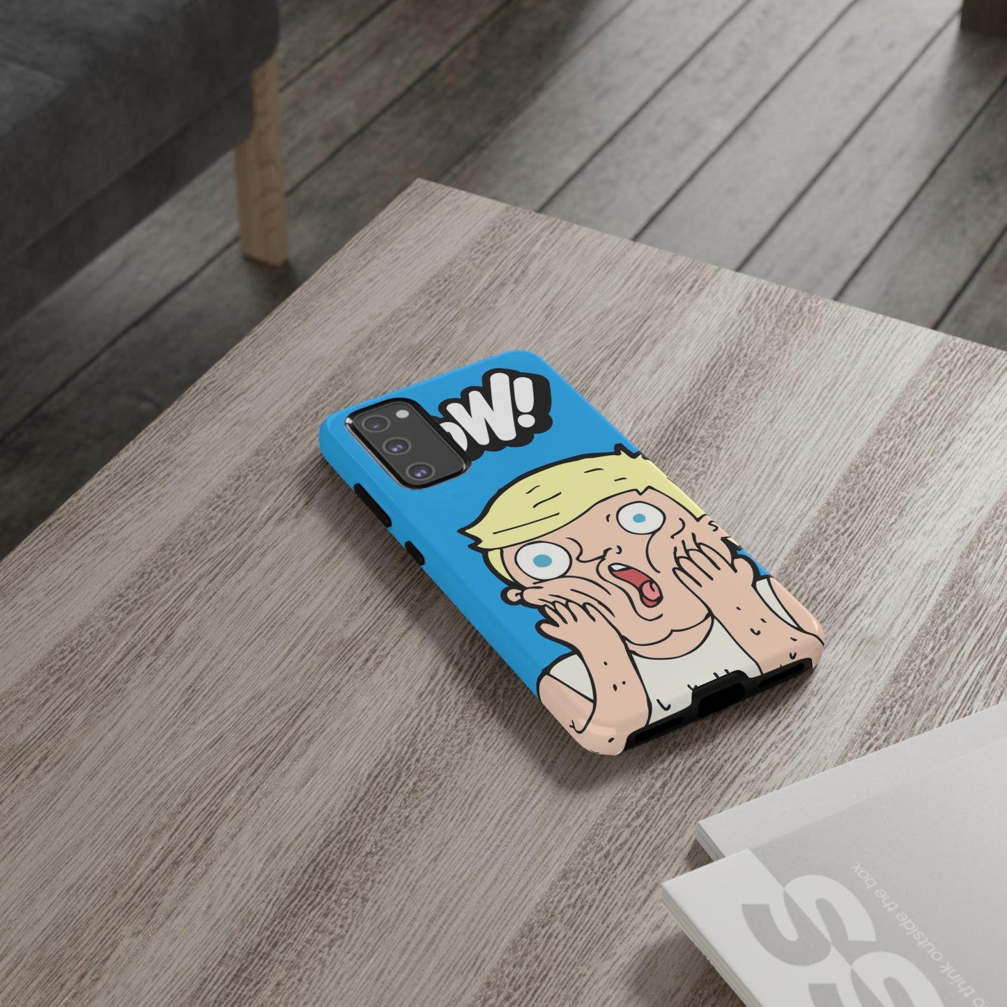 Blue Illustrated Shocked Man Phone Case