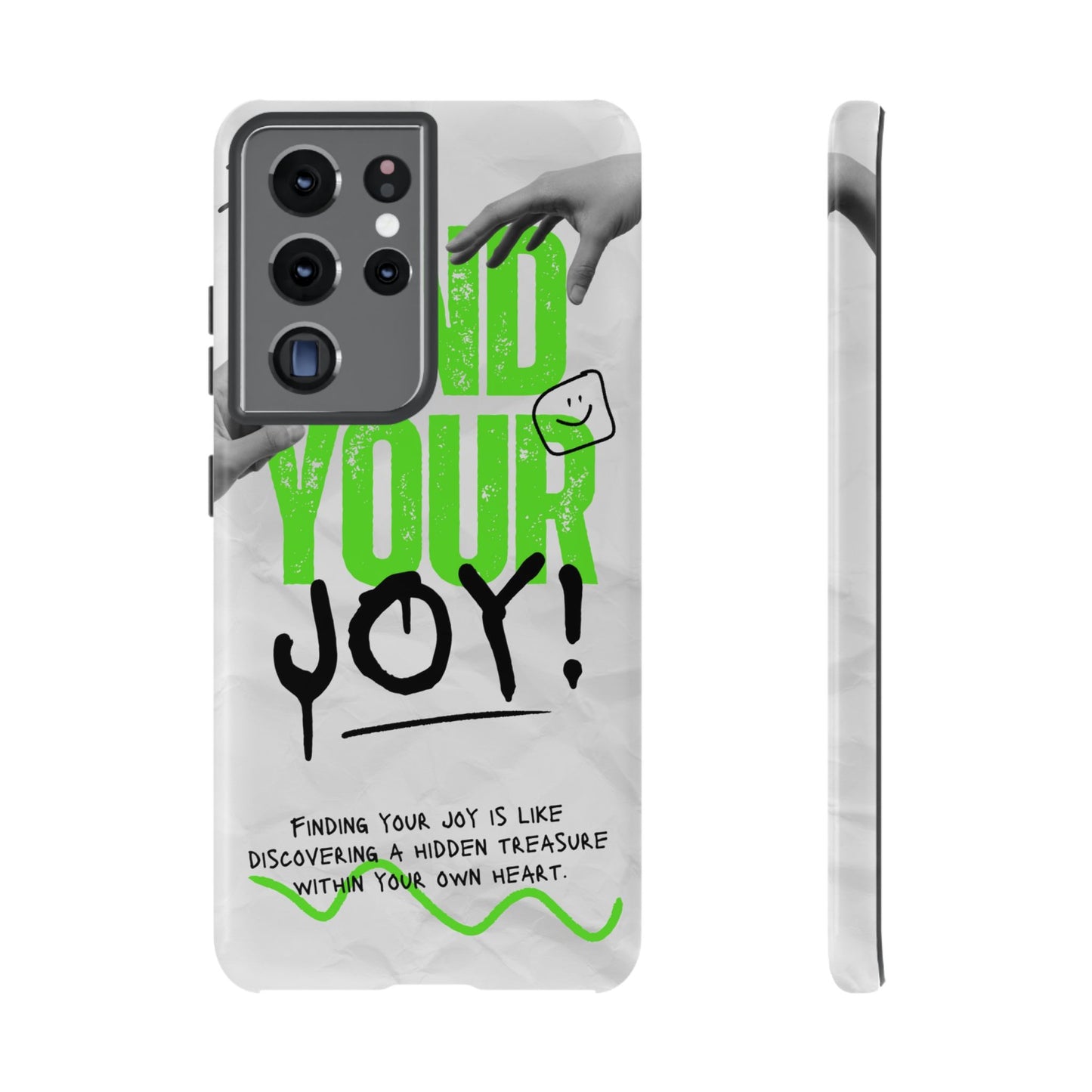 White Green Grunge Find Your Joy Phone Case