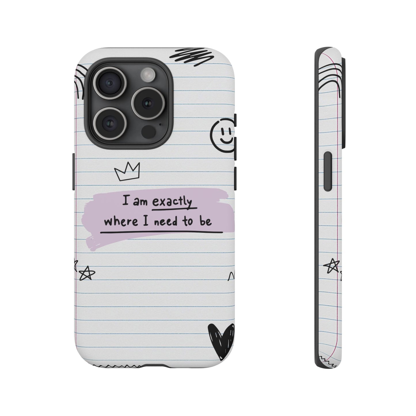 Self Affirmation Doodle Paper Phone Case