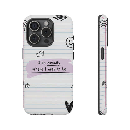Self Affirmation Doodle Paper Phone Case