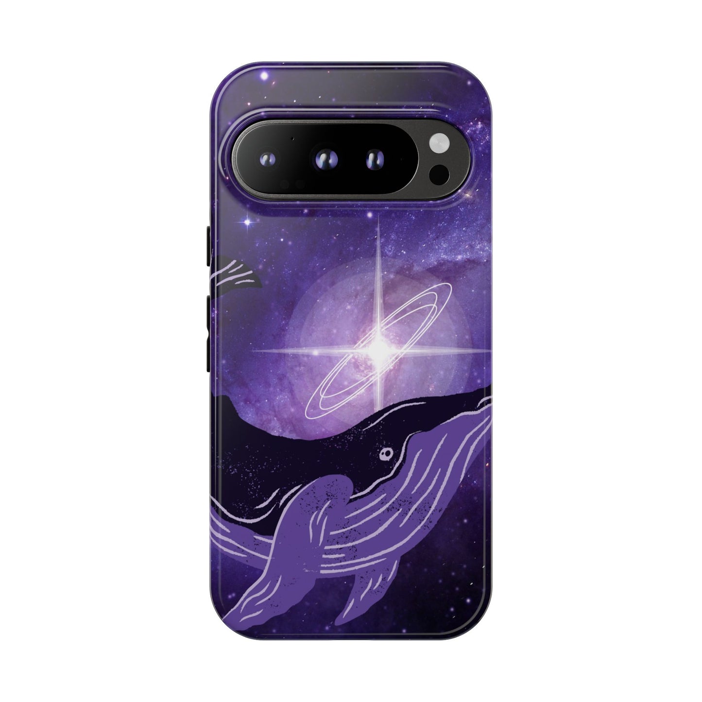 Purple Whale in Outer Space Phone Case