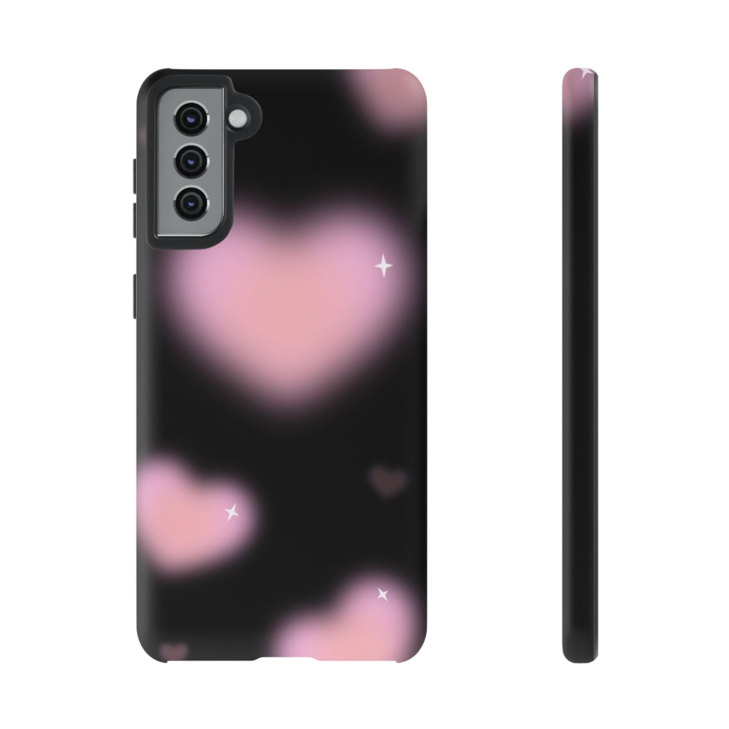 Black and Pink Blurry Heart Phone Case