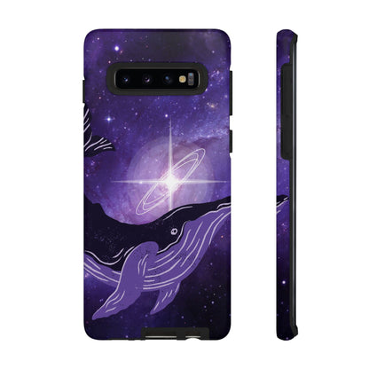 Purple Whale in Outer Space Phone Case