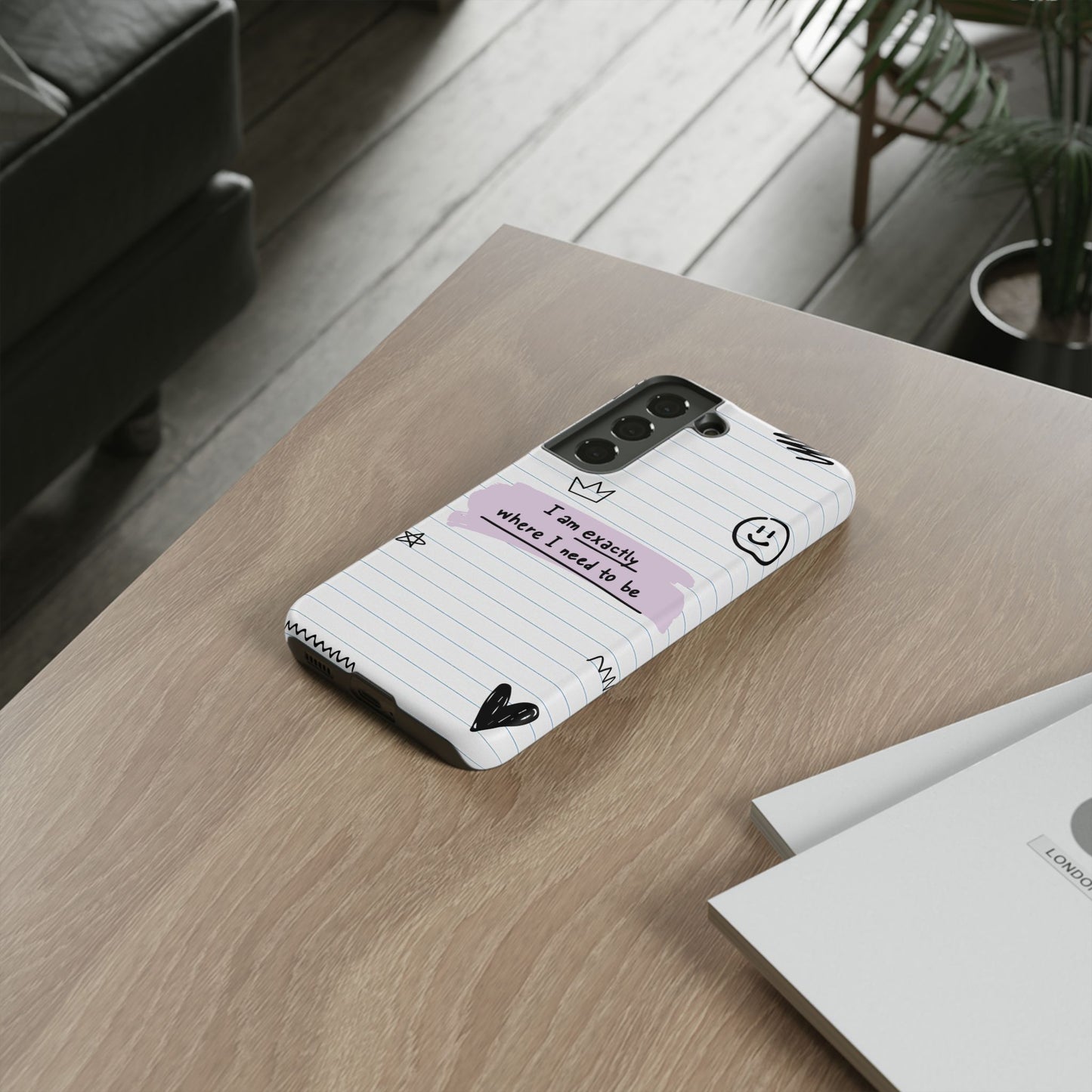 Self Affirmation Doodle Paper Phone Case