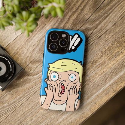 Blue Illustrated Shocked Man Phone Case