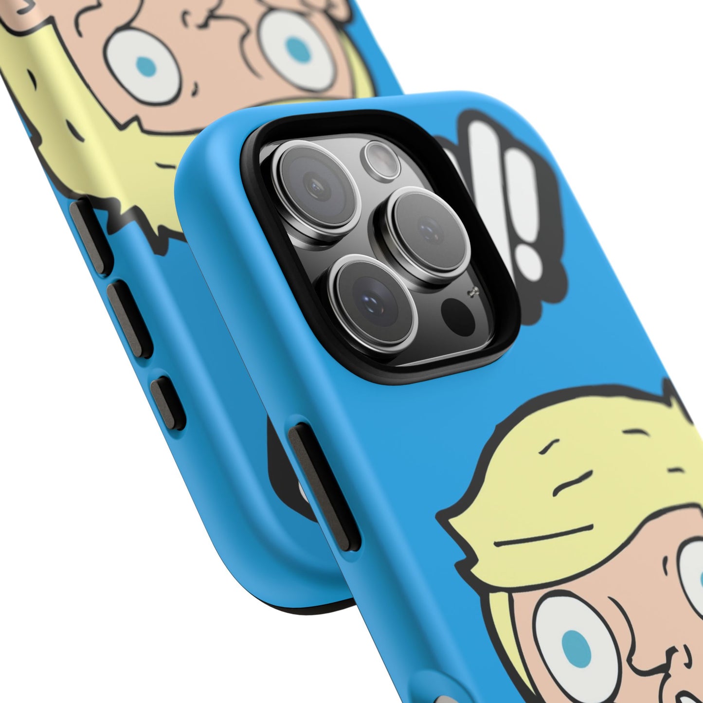 Blue Illustrated Shocked Man Phone Case