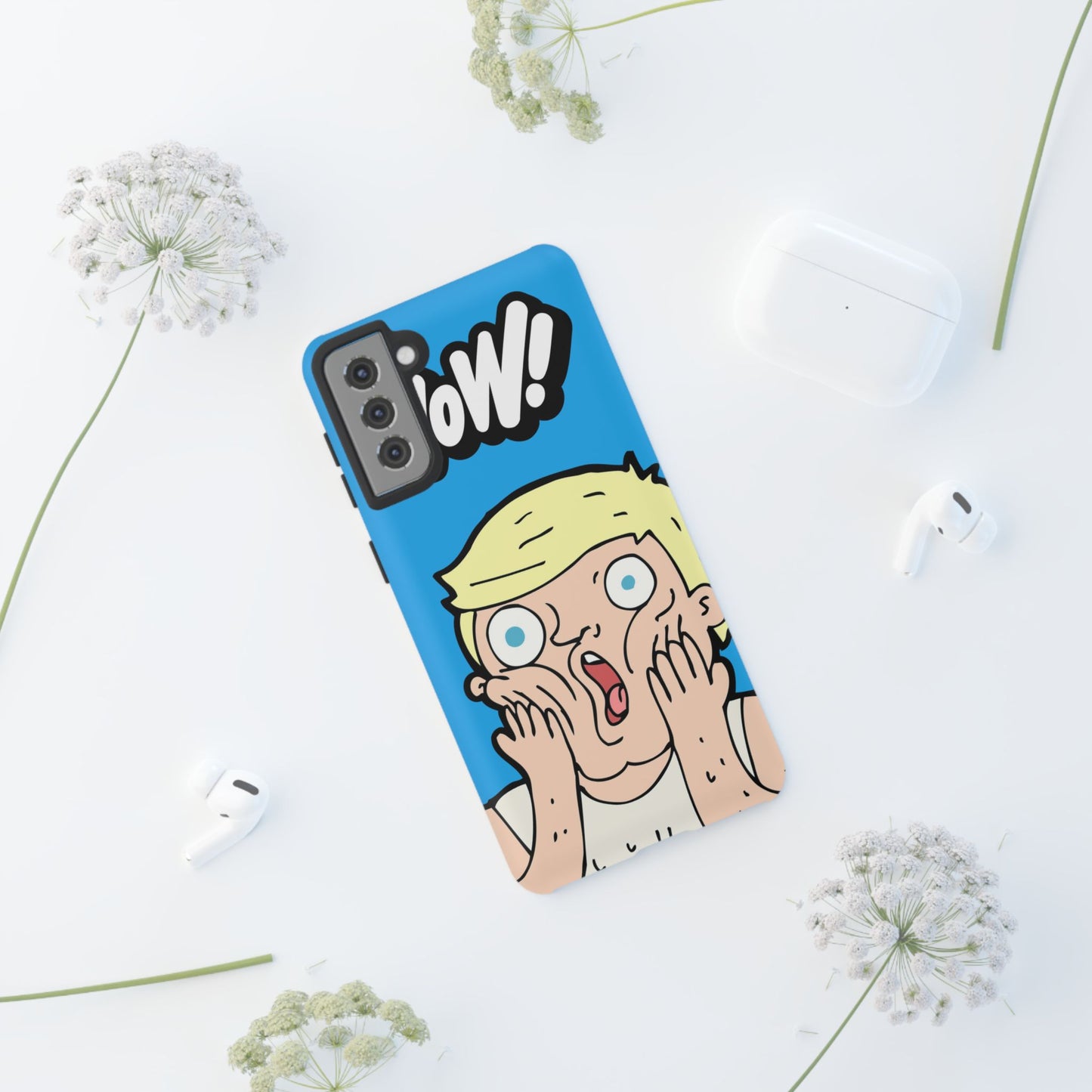 Blue Illustrated Shocked Man Phone Case