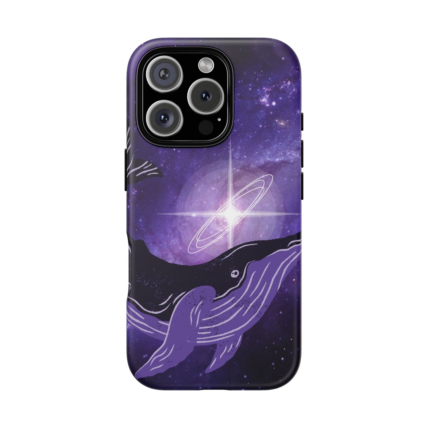 Purple Whale in Outer Space Phone Case