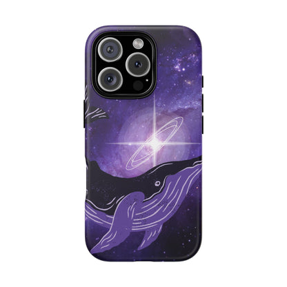 Purple Whale in Outer Space Phone Case