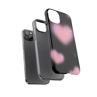 Black and Pink Blurry Heart Phone Case