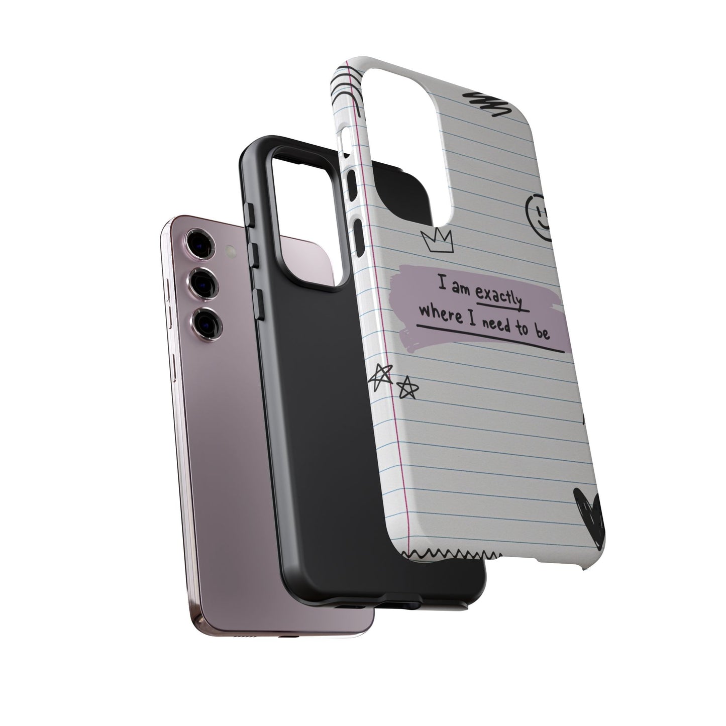Self Affirmation Doodle Paper Phone Case