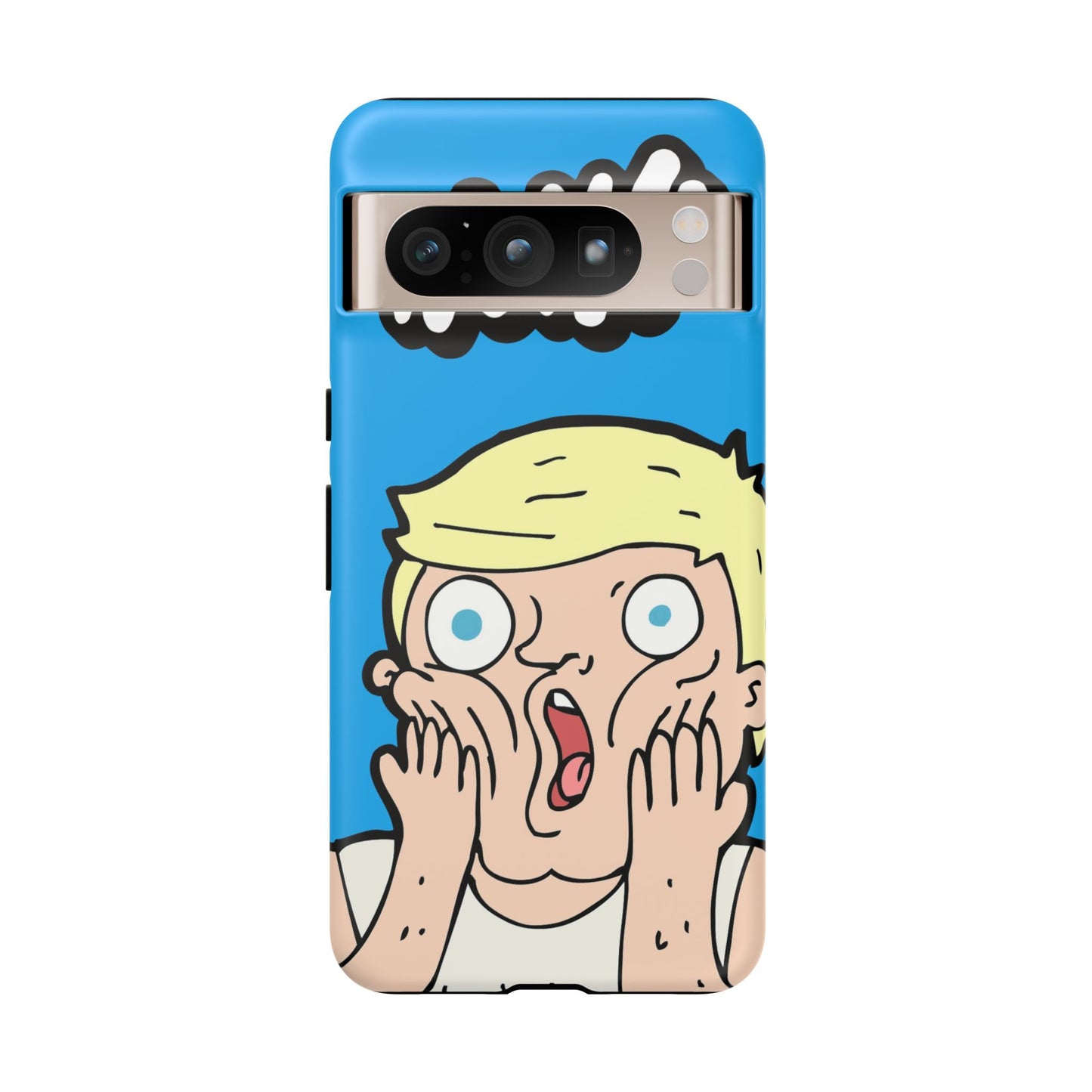 Blue Illustrated Shocked Man Phone Case