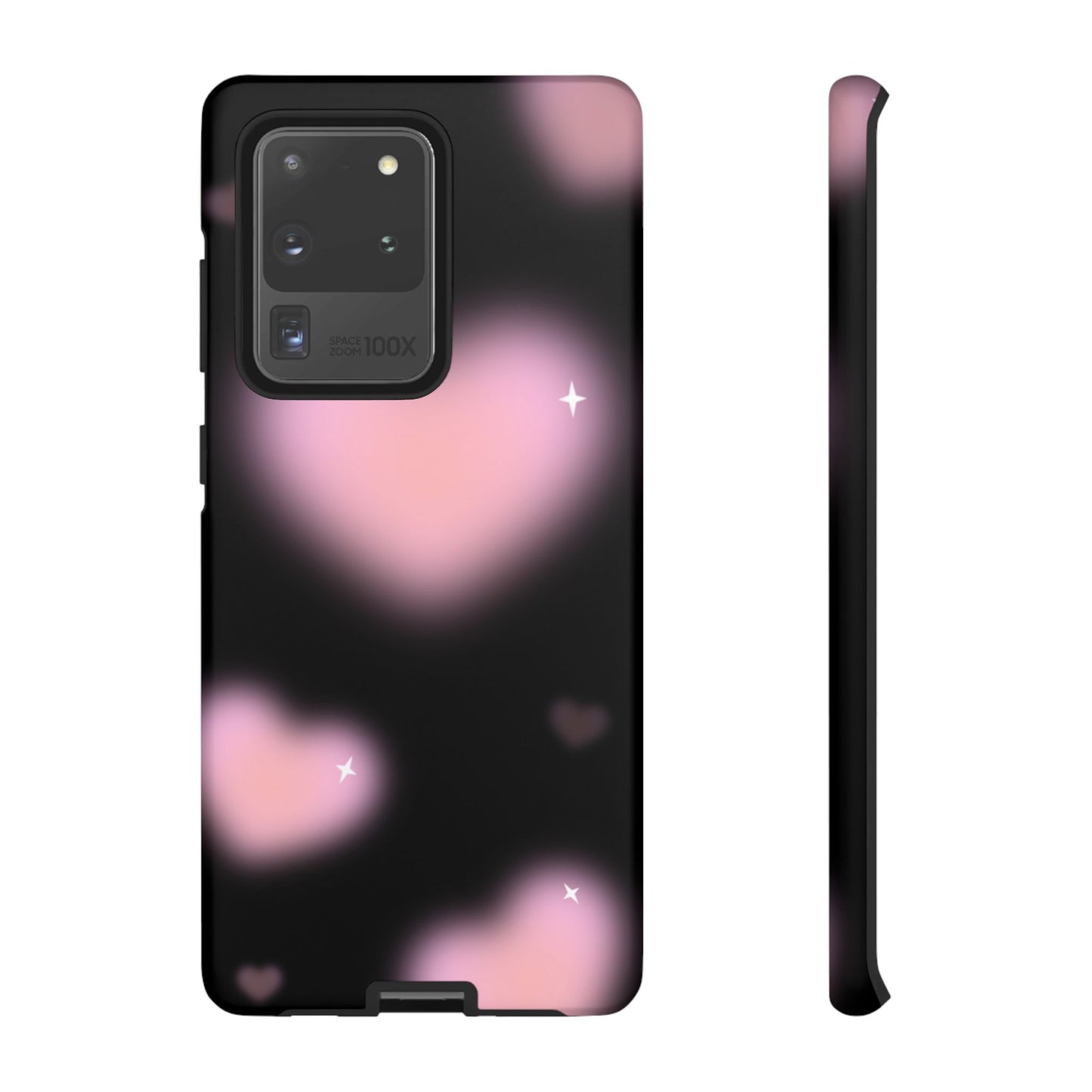 Black and Pink Blurry Heart Phone Case