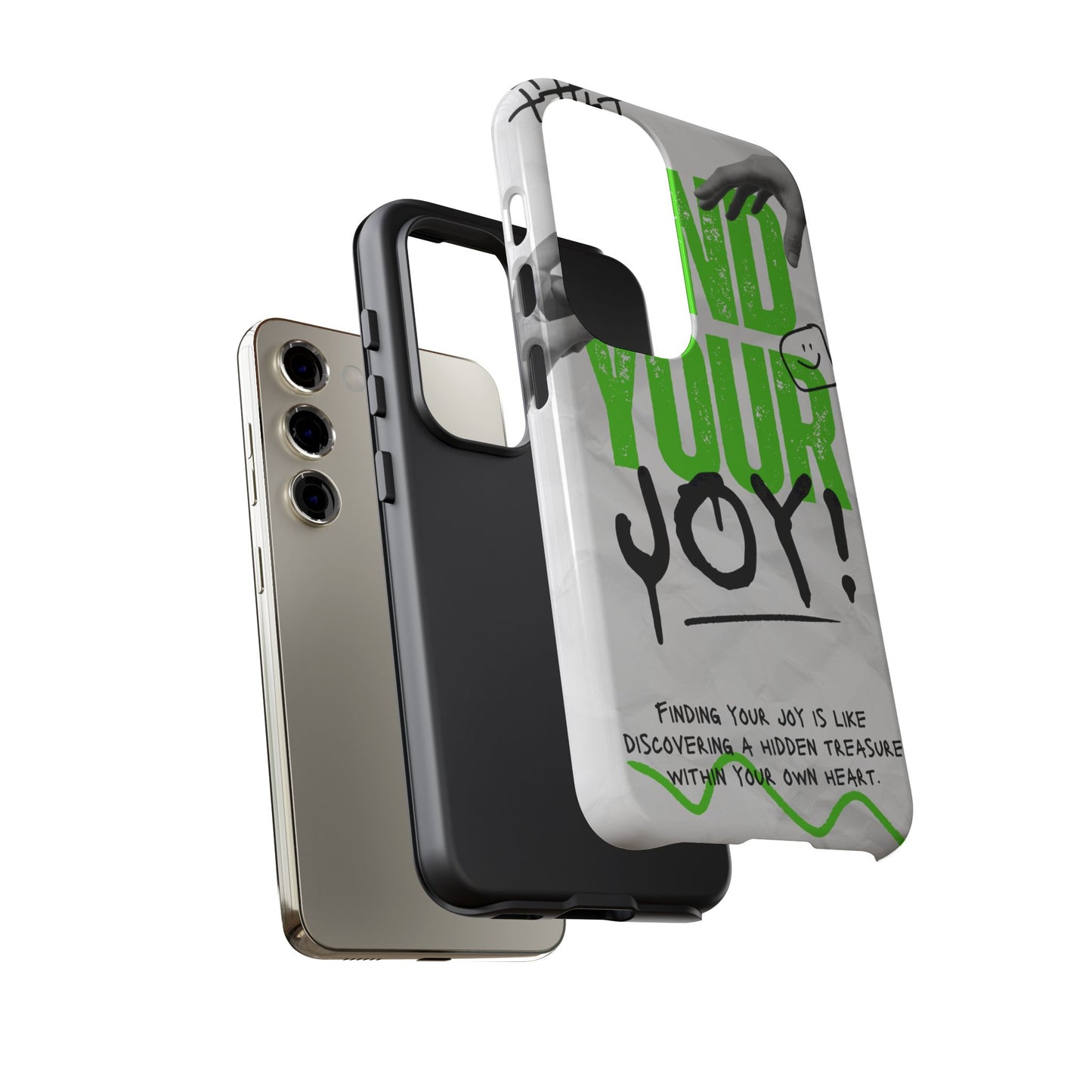 White Green Grunge Find Your Joy Phone Case
