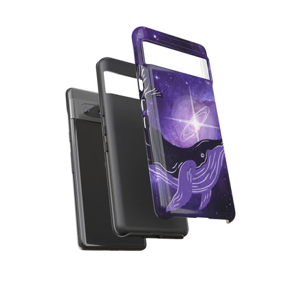 Purple Whale in Outer Space Phone Case