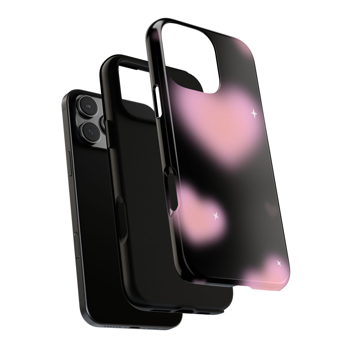 Black and Pink Blurry Heart Phone Case