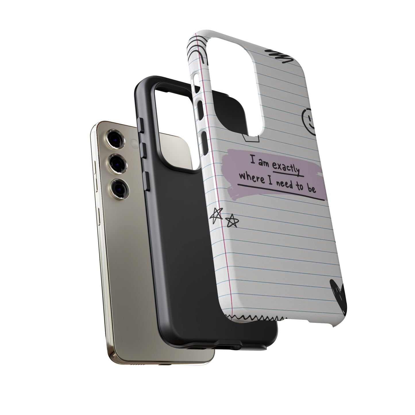 Self Affirmation Doodle Paper Phone Case