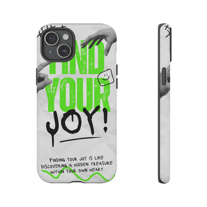 White Green Grunge Find Your Joy Phone Case