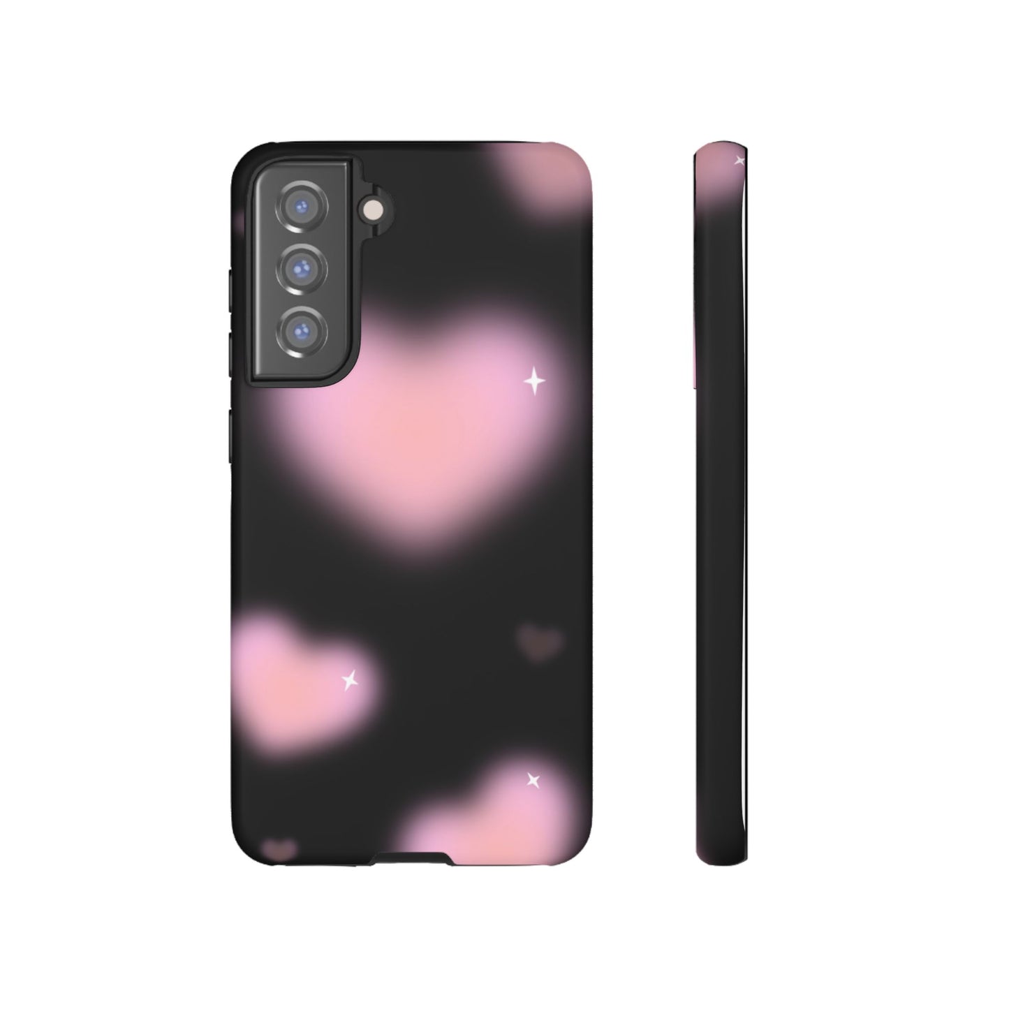 Black and Pink Blurry Heart Phone Case